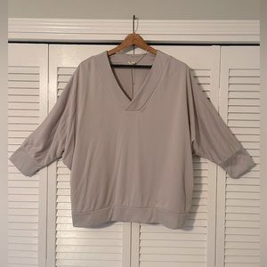 Taupe Cropped Quarter-Sleeve Sweater
